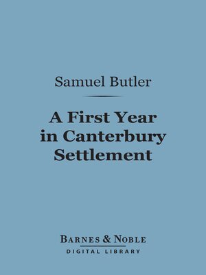 cover image of A First Year in Canterbury Settlement (Barnes & Noble Digital Library)